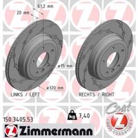 Zimmermann 2X Bremsscheibe Hinten Ø320 AußEnbelüFtet FüR BMW 5Er Touring E61