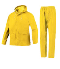 Competo Antipioggia da lavoro colore Giallo in doppio PVC IMPERMEABILE CANTIERE