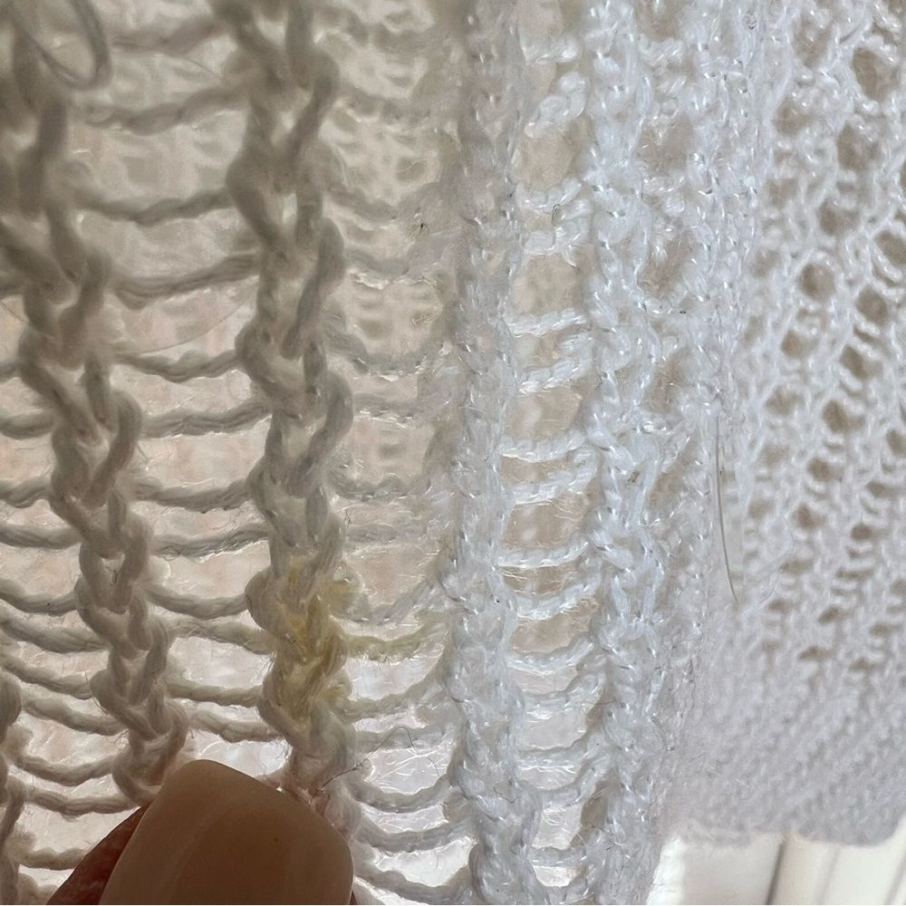 Calvin Klein Sweater Womens XS Pullover Scoop Neck Sequin Double Wrap Knit Cream thumbnail 8