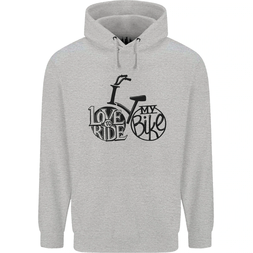 I Love to Ride My Bike Cycling Funny Childrens Kids Hoodie - Picture 43 of 80