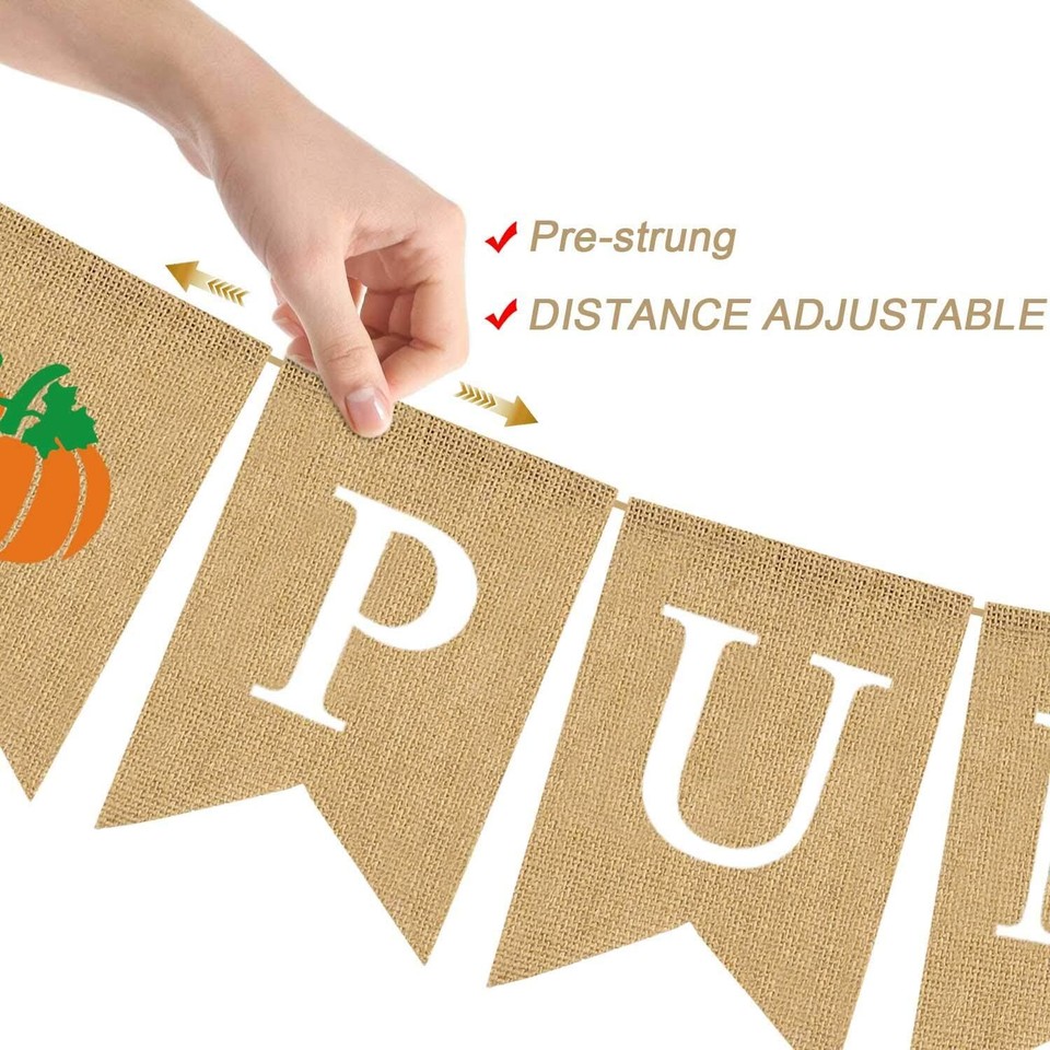 Jute Burlap Little Pumpkins Banner Fall Twins Baby Shower Gender Reveal