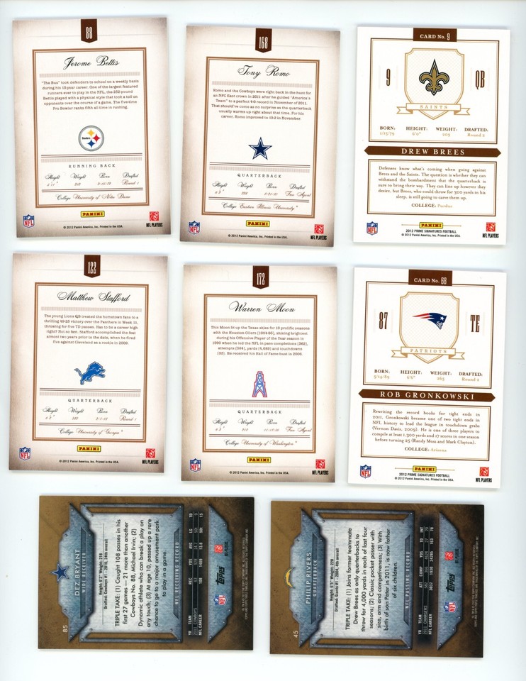 2012 Prime Signatures Tony Romo 208/499 #168 | eBay