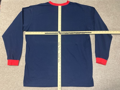 Rocawear Denim Co Long Sleeve Shirt XL Navy Red Trim Streetwear Hip Hop Jay-Z - Picture 7 of 11