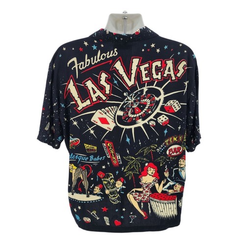 Vintage La Rocka London For BC Ethic Mens Medium Button Shirt Fabulous Las Vegas - Picture 3 of 9