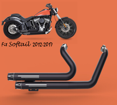 Fit for Harley Softail 2012-2013 Blackline full Exhaust Black2 