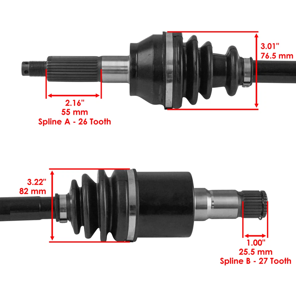 Eje trasero Caltric para Polaris Ranger 900 diésel 2011-2014 izquierdo y derecho Foto 3 de 4