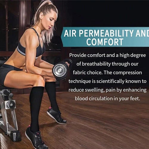 AU-Medical Compression Socks Support Stockings Travel Flight Socks Upto 3 Pairs - Picture 5 of 26