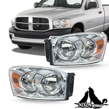 For 2006-2008 Dodge Ram 1500 2500 3500 Clear Headlights Head Lamps Assembly Pair