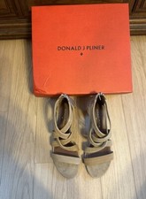 Donald Pliner Vida KSZN Heels - Natural Metallic Snakeskin - Size 7 1/2