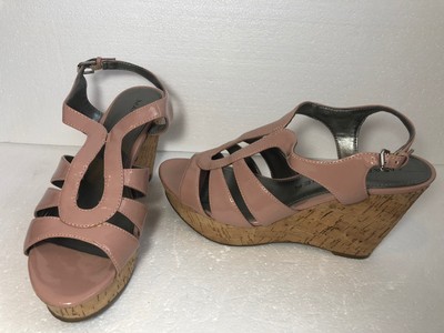 dusty pink wedge shoes
