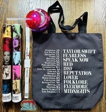 TAYLOR SWIFT OFFICIAL CONCERT MOVIE LOT LIGHT STICKS TOTE BRACELET DRINK CUP
