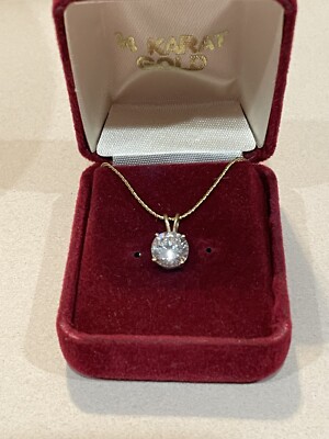 14KT GOLD SETTING ROUND 1-CT Simulated Cubic 1.0 Gram STAMPED BOX NEW 