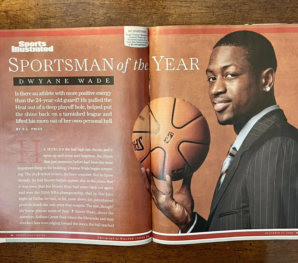 Sports Illustrated 11 de diciembre 2006 Dwayne Wade Miami Heat Deportista del Año Foto 3 de 4