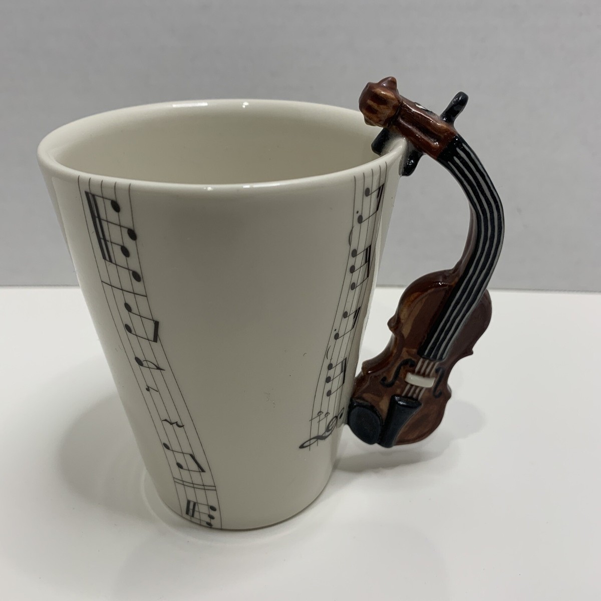 Violin Handle Musical Notes 3D 9 Ounce Coffee Mug Cup By Blue Witch 4.5 x  3.5