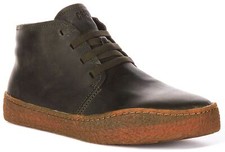 Camper Peu Terreno Crêpe Semelle À Lacets En Cuir Pour Homme Vert Foncé EU 39-46