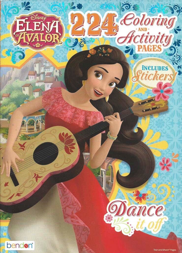 224 Page Elena of Avalor Coloring Book with Stickers Children's Girls