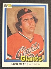 1981 Donruss Jack Clark Baseball Card #315 Giants OF VG O/C￼