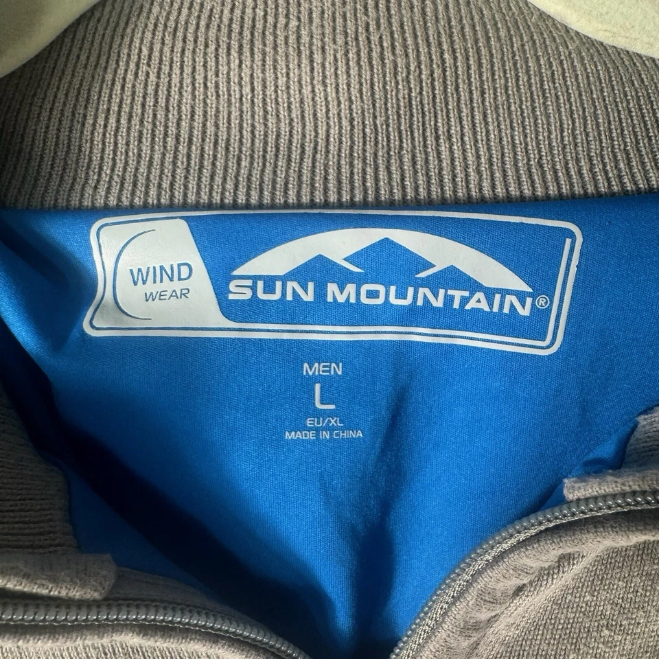 Pullover Sun Mountain Golf Wind para hombre grande gris 1/4 cremallera chaqueta elástica Foto 2 de 4