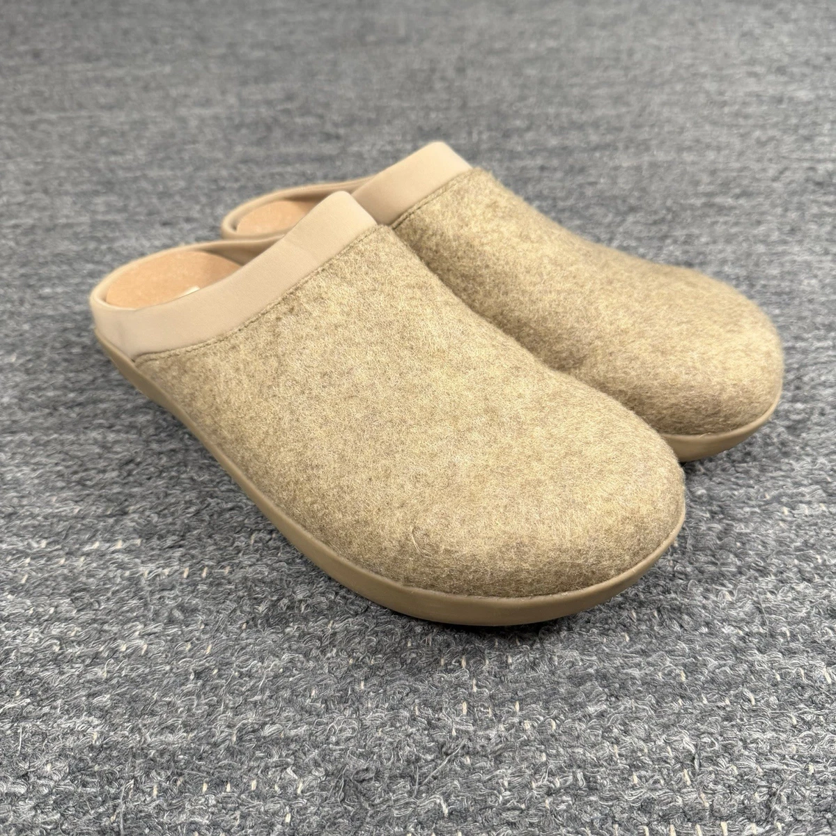 Kalso Mako Earth Shoes Men 8 Negative Heel Slip On Mule Fabric Leather Beige Clogs Earth Shoes Negative Heel Technology Kalso Earth Shoes  main image 4