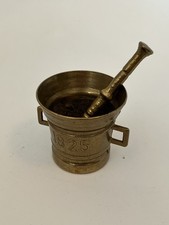 Mini Messing Mörser mit Stößel aus 1825| Vintage / Antik Deko | 162 g