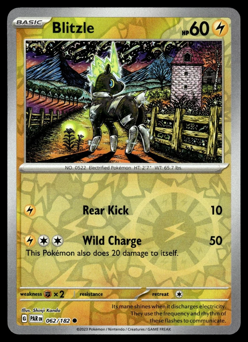 blitzle pokemon card value Blitzle 062/182 NM / M - Paradox Rift Pokemon Card - Shinji Kanda