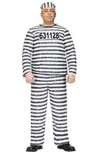 Brand New Jailbird Prisoner Plus Size Halloween Costume