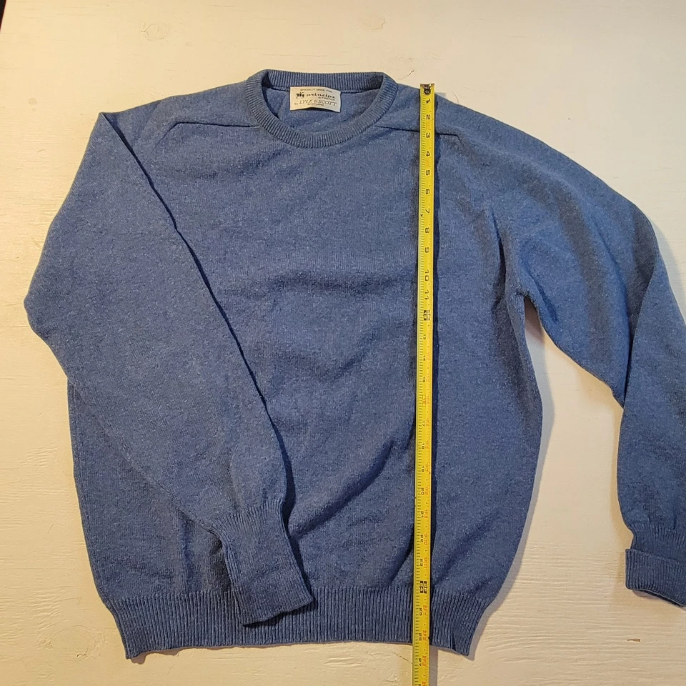 LYLE & SCOTT Principe Di Firenze Men's Blue Med Wool Blend Pullover Crew Neck - Image 2 of 4