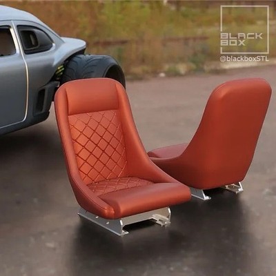 Sport Bucket Seats 1/24-25th Scale 1 Pair 3D Printed