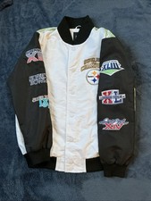 Vintage Pittsburgh Steelers 6-Time Super Bowl Champion Varsity Jacket Medium NFL