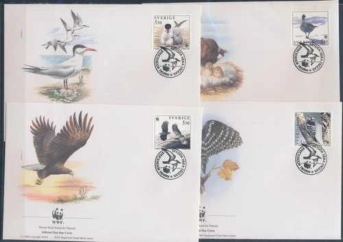 XE60189 Sweden 1994 animals fauna flora birds FDC's used
