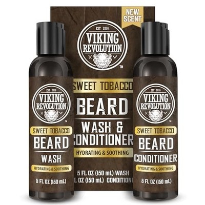 Viking Revolution Beard Wash and Beard Conditioner for Men with Argan Oil and Jo