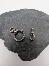 Antiker Federring Karabiner Charivari Uhrenkette Tracht min 800 Silber Alt
