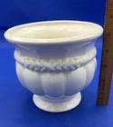 Haeger Floral Pottery White Glaze Art Deco Footed Ceramic Planter 5-1/2"
