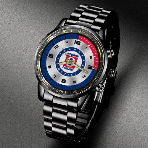 LIGA MX Cruz Azul Special Black Stainless Steel Watch, Sophistication Defined