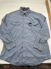 Westex Proban FR Shirt Mens Size XL Blue Flame Resistant Long Sleeve Twill Work
