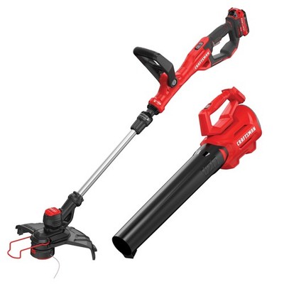 Cordless Weed Wacker Leaf Blower Combo Kit 13in 90 Mph CRAFTSMAN V20 CMCK197D1