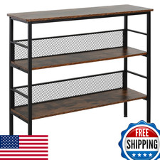 Homcom Mesa Consola 3 Niveles Estilo Industrial Almacenamiento Metal Madera Estante A