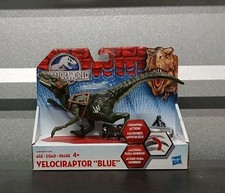 JURASSIC WORLD PARK VELOCIRAPTOR "BLUE" CHOMPING DINOSAUR ACTION FIGURE 2015 NEW