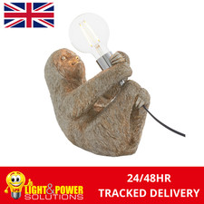 Silver Usain Sloth Animal Pet Resin Table Lamp