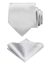 Solid Ties for Men with Pocket Square Sets Mens Necktie Ties Formal Tuxedo We...