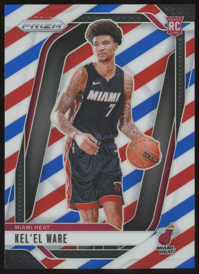Kel'el Ware Rookie #248 2024-25 Panini Prizm Red White Blue Prizm Heat Card NBA