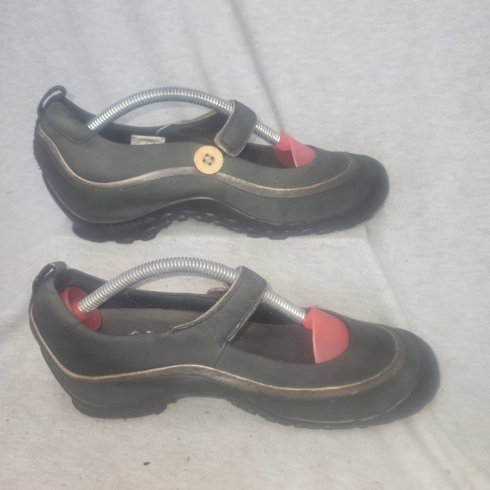 Merrell donna Plaza EMME Mary Jane taglia 7 5 M EU 38 zeppa oliva