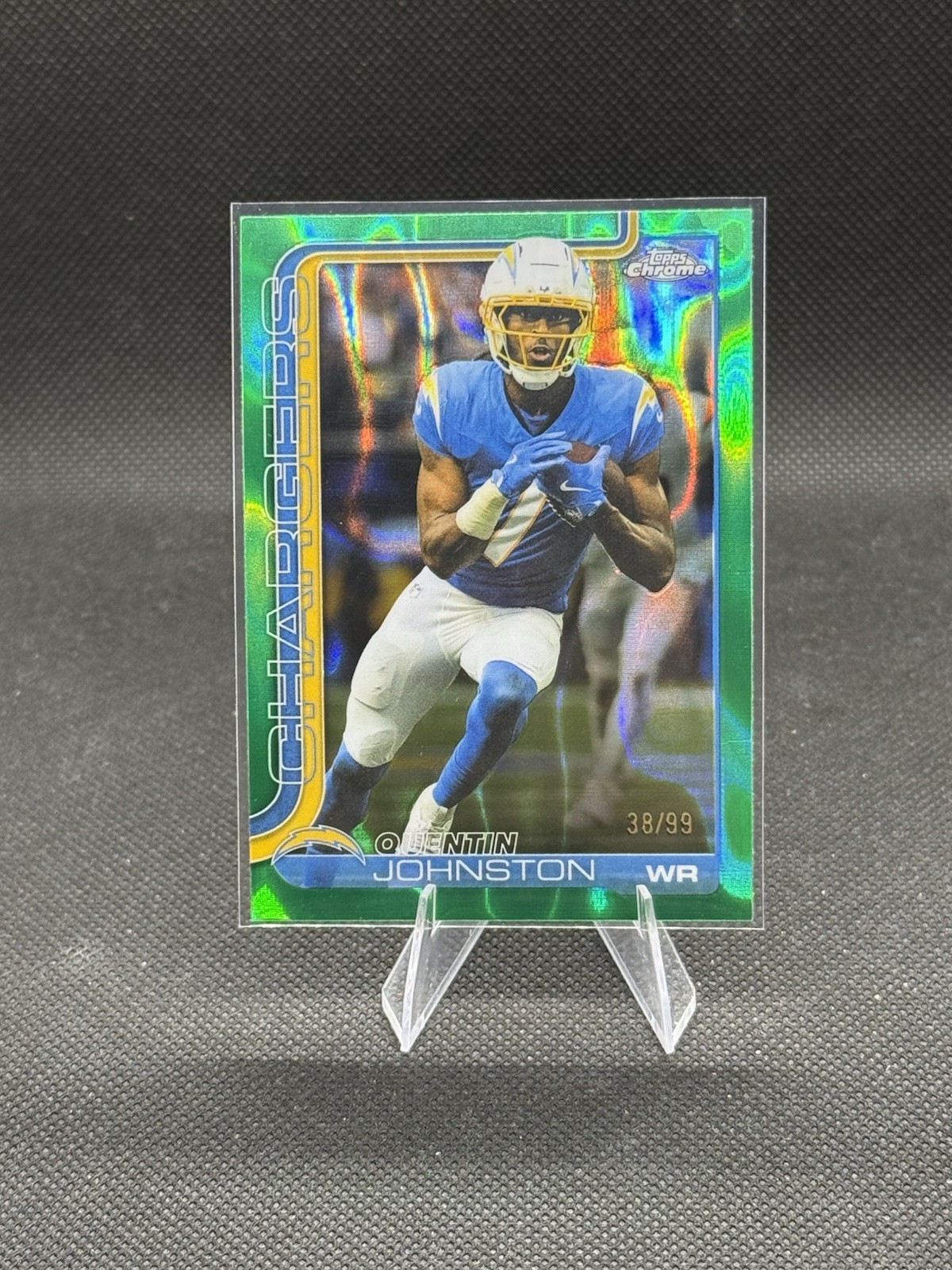 2025 Topps Chrome - Quentin Johnston #159 Green Wave Refractor /99