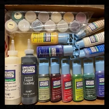 Sealed - GALLERY GLASS - Window Color Liquid Stained  Leading Medium Paint Lot