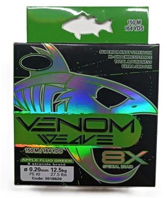 Angeschnur Venom geflochten 8fach Braid X8  150m/300m 0,06-0,30mm