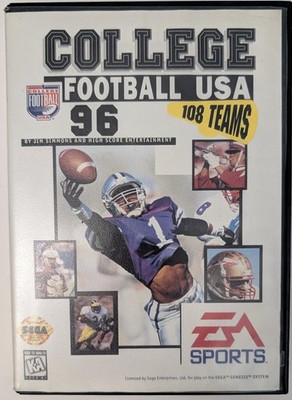 College Football USA 96 Sega Genesis Cleaned and Tested Working no manual
