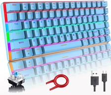Gaming Mechanical Keyboard Wired USB Metal Mechanical Blue Switch Computer Ga...