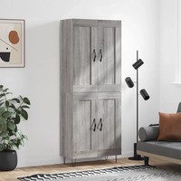 Highboard Sonoma Eiche Grau 69,5 X 34 X 180 Cm Holzwerkstoff