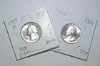 Lot of 2 U.S. Quarters 90% Silver 1959 P 1964 D Washington F.V. .50¢ #25