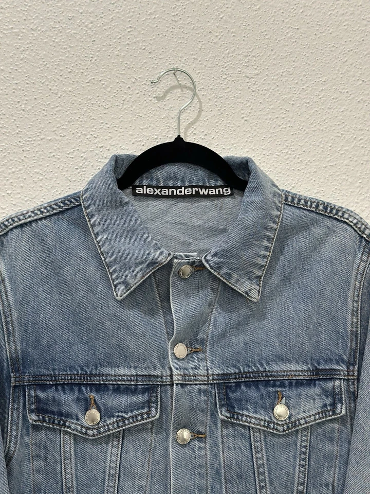 Alexander Wang 牛仔连身裤高腰纽扣美国制造 S 码 — 第 4/4 张图片